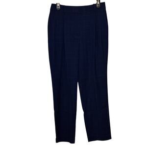 Nine West Blue Plaid Dress Pants Womens Size 6 Career Work Check Slim
